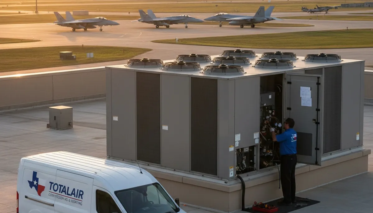 HVAC technician providing AC repair service in Fort Worth TX for residential cooling systems